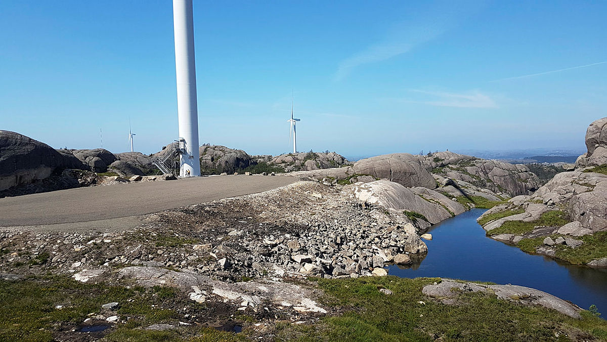 Egersund vindkraftanlegg. Sommer 2019.