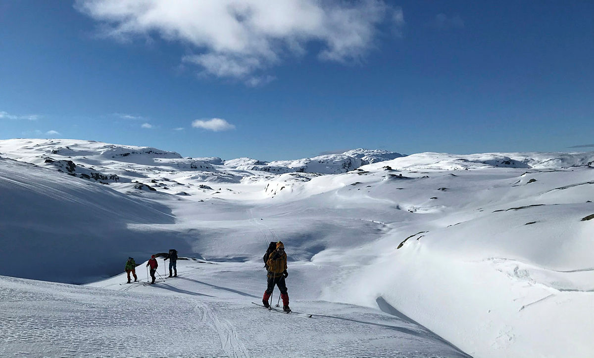 leder for Hjelmeland turlag, Svanhild Hjorteland Gbada gikk til Stranddalen i vinterferien 2021