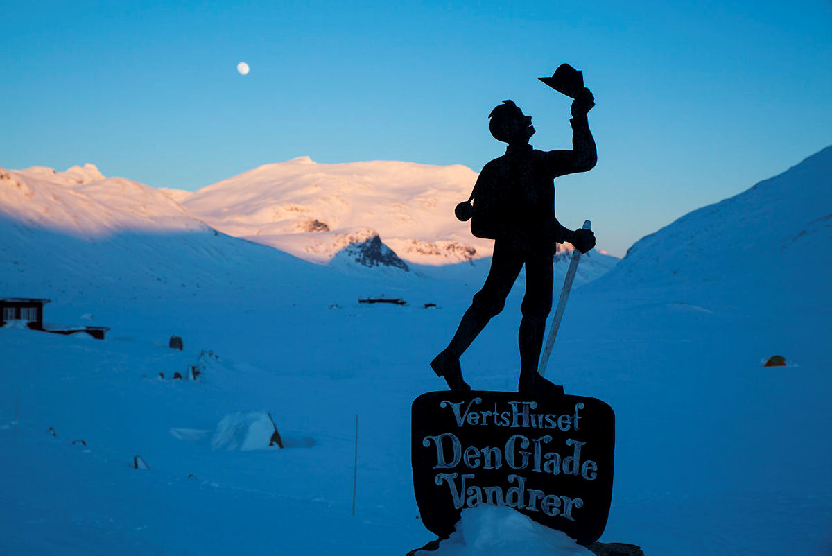 Den glade vandrer, på Fondsbu, februar 2018.