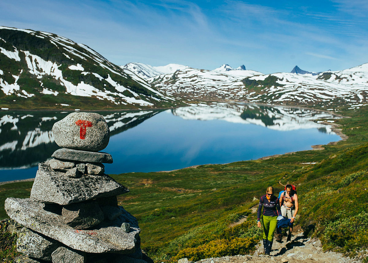 Rødmerking ved Fondsbu i Jotunheimen.