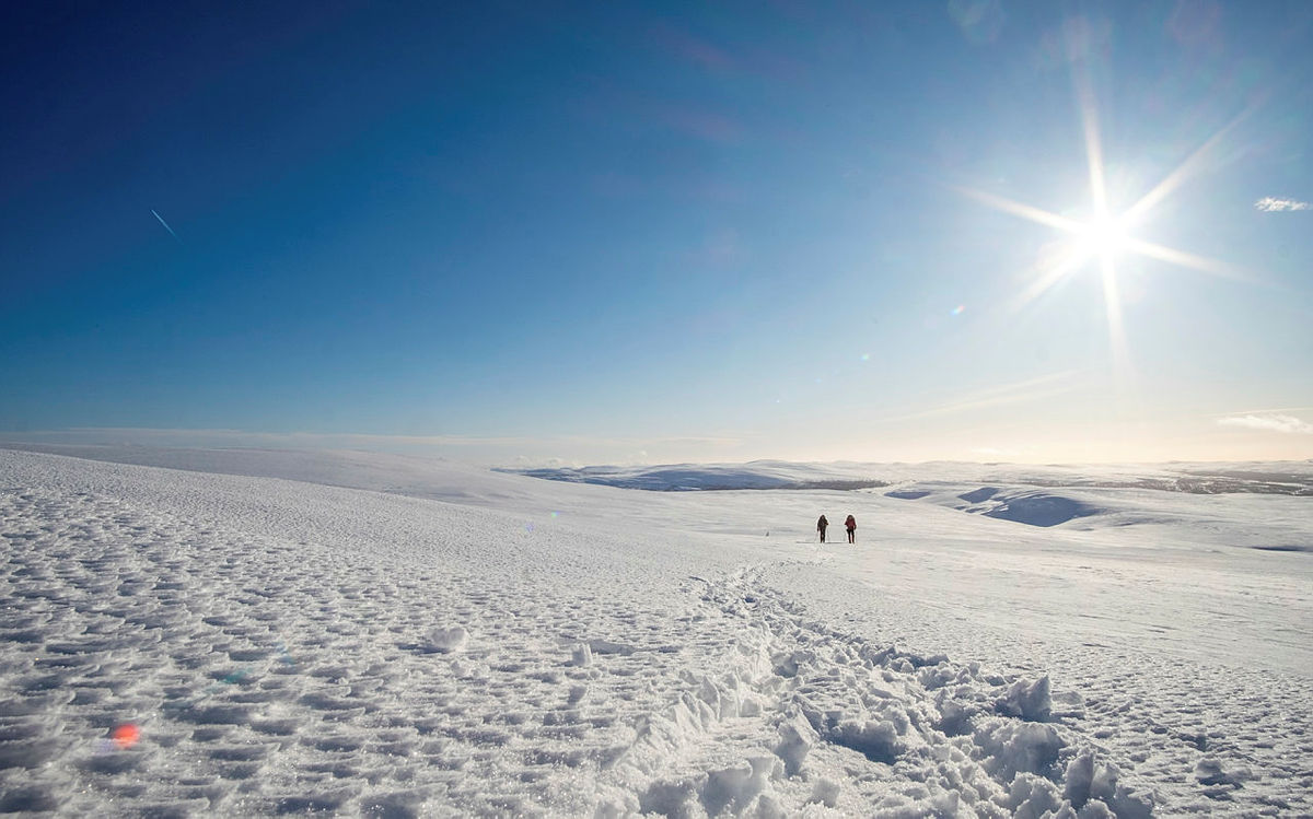 Skitur i fint vintervær til Store Kvia og Borkebua på Ringebufjellet.