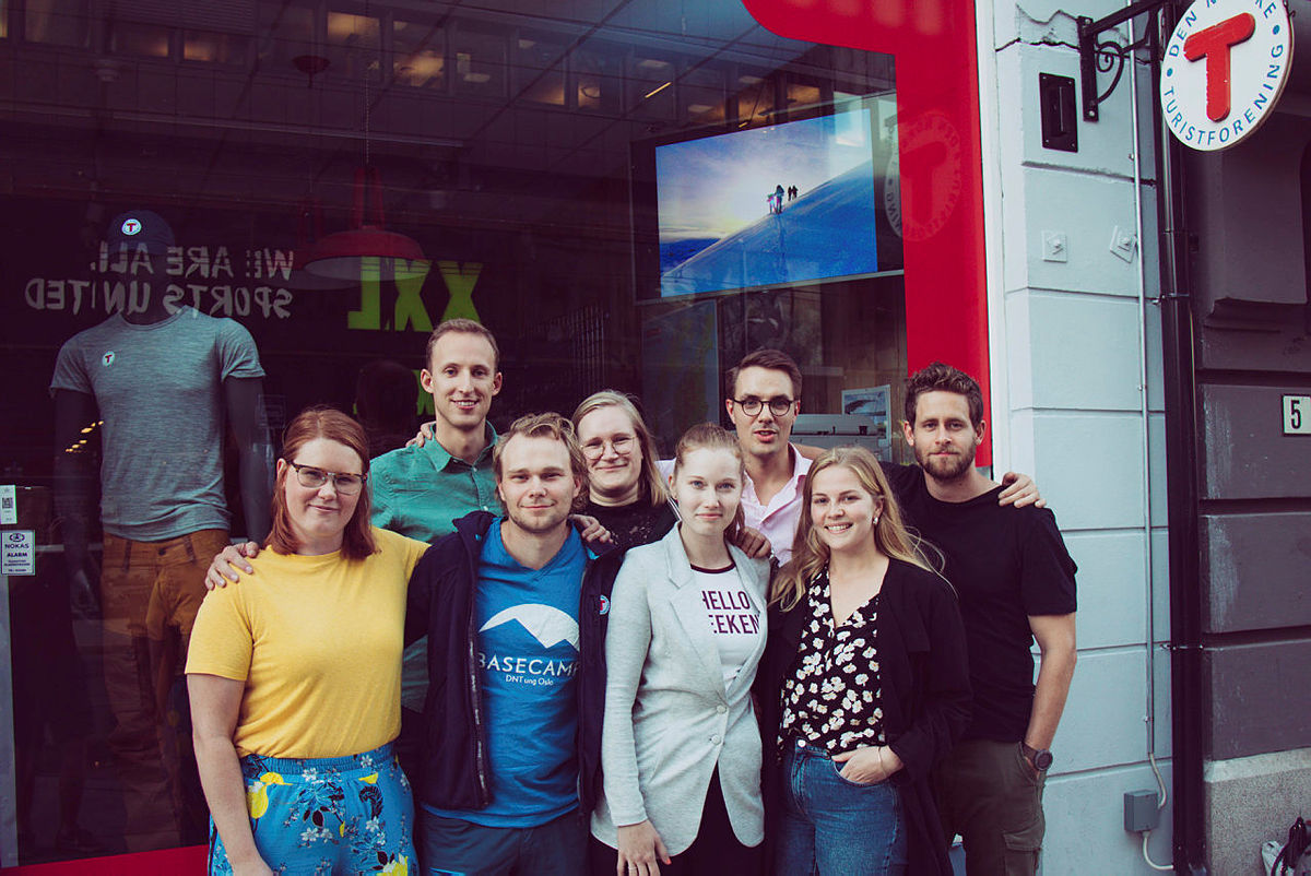 Styret i DNT ung Oslo. Fra venstre: Anita Kristiansen, Kristian Sørum, Martin Michaelsen, Thea Cecilie Nilsen, Linn Seime Thistel, Dennis Nilsson, Vilde Løvaas Nilsen, Henrik Unhjem-Teigenes.