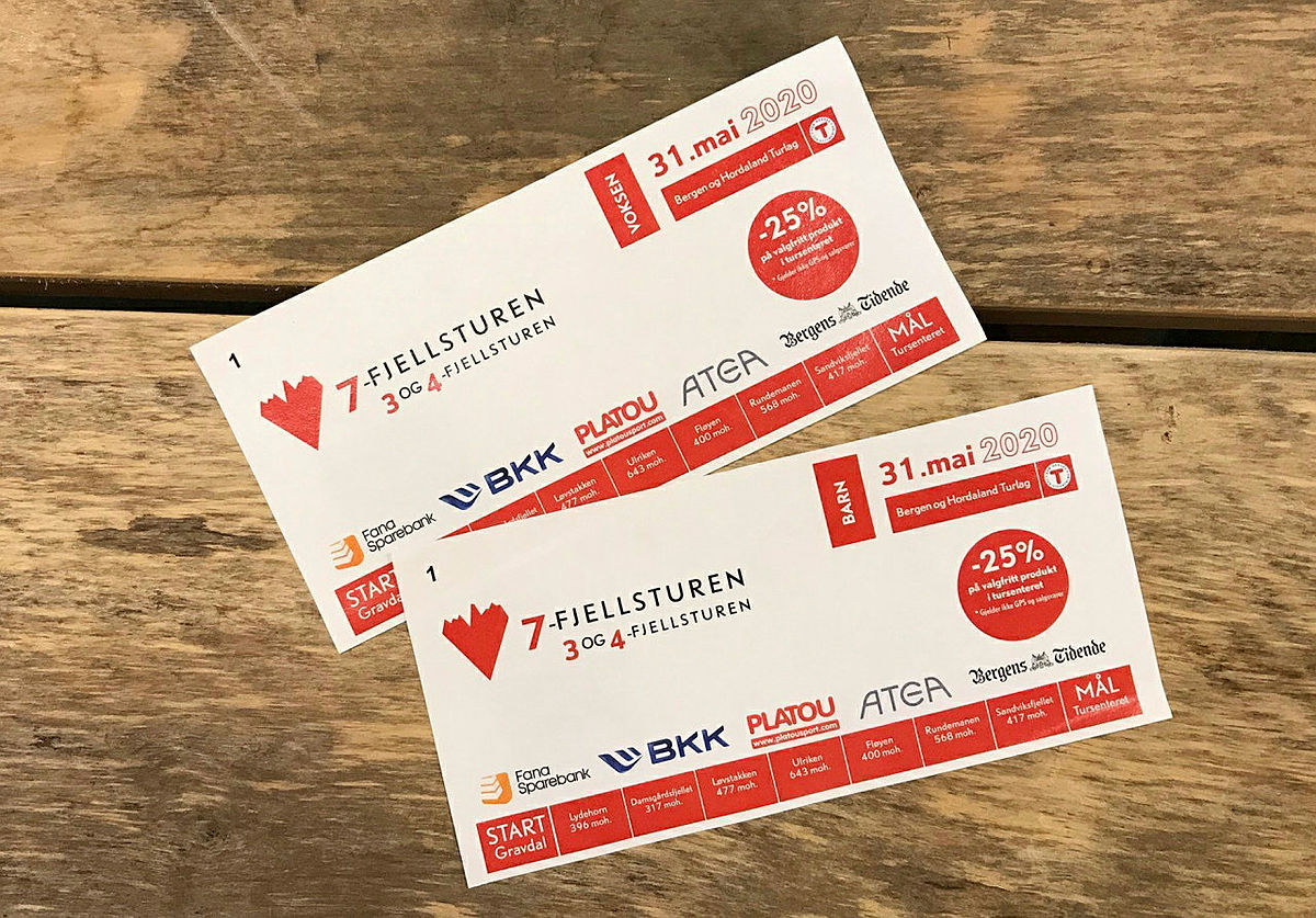 Startkort til 7-fjellsturen - en skikkelig sprek julegave.