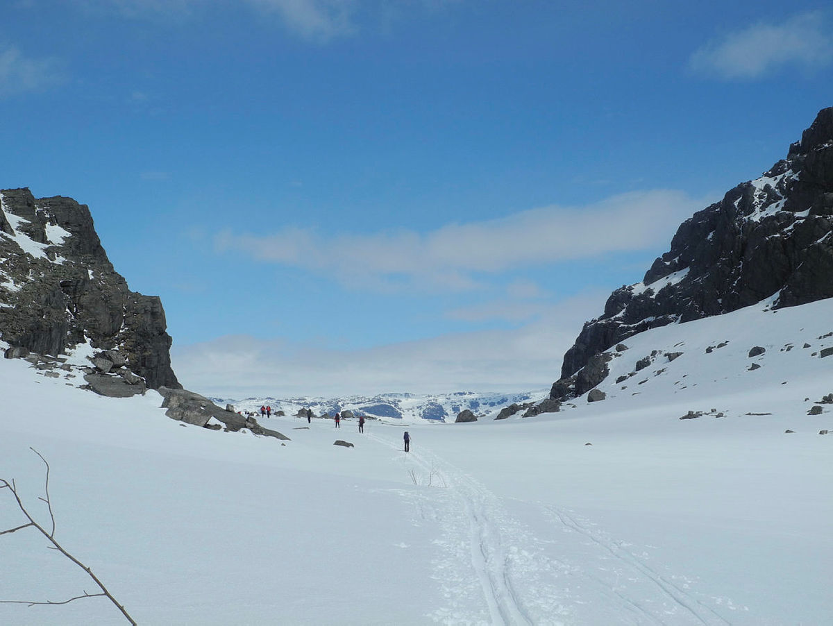 Skituren går via Kyrkjedøri På Hardangervidda