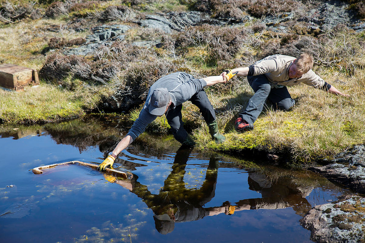 Ryddeaksjon på Narøyna i Fjell kommune med Norges Miljøvernforbund, mai 2019.