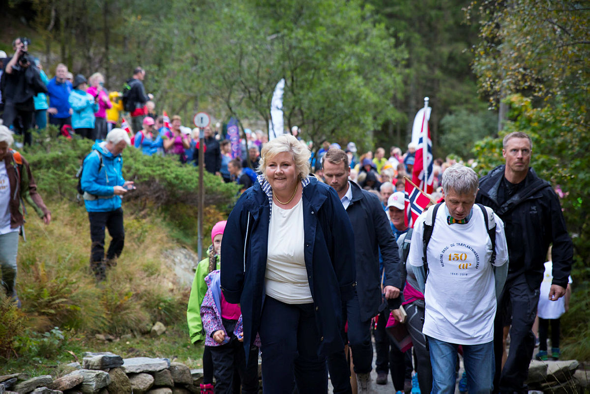 Erna Solberg åpnet trappestien "Oppstemten" tirsdag 18. september 2018.